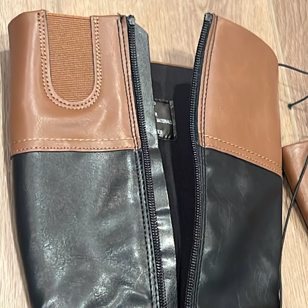 St. John’s Bay Danwood Riding Black & Brown Knee-High Boots Size 7M Memory-foam - Picture 8 of 16